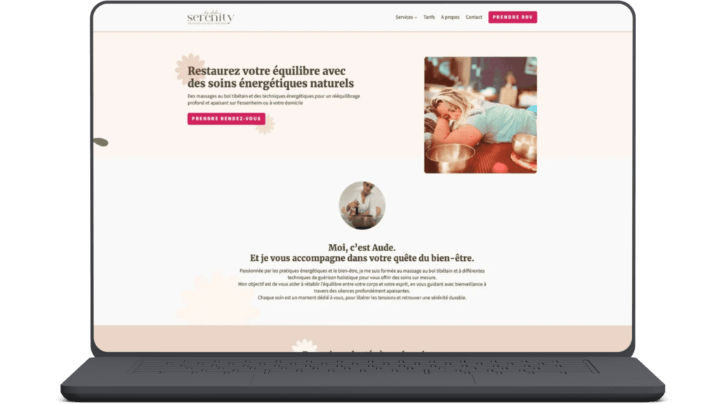maquette site web aude la serenity